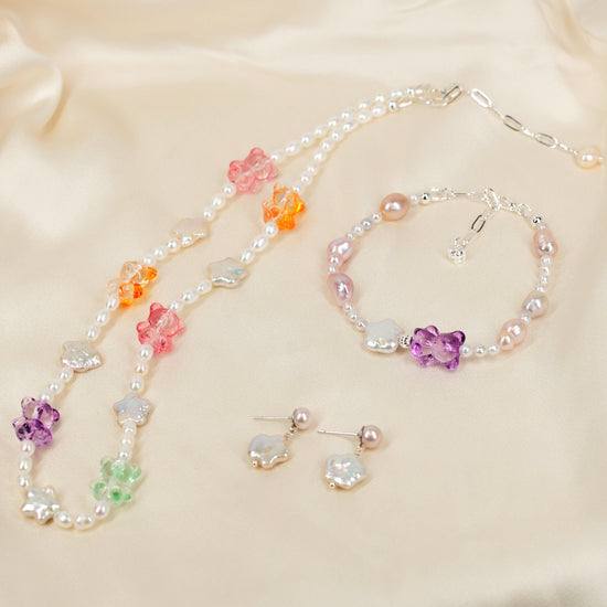 Crystal Bear Pearl Necklace by NINEMOO – product view 5