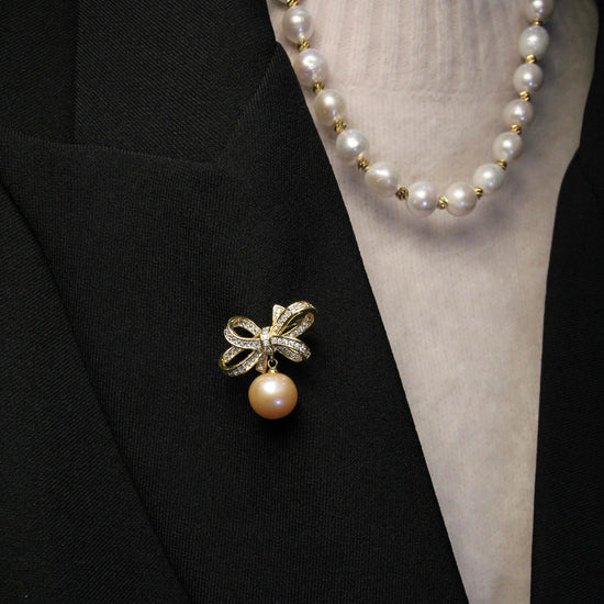 Belle Bow Pearl Brooch by NINEMOO – product view 7