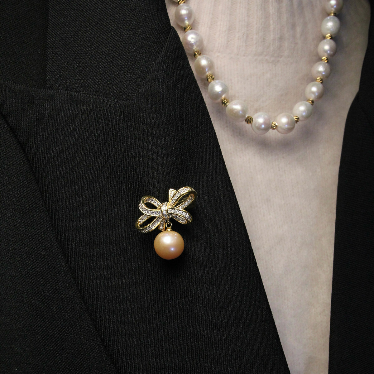 Belle Bow Pearl Brooch by NINEMOO – product view 7