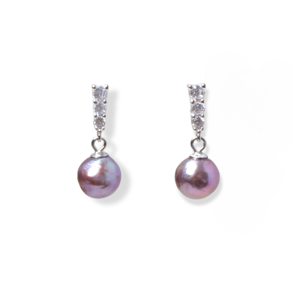 Blueberry Pearl Sterling Silver Earrings by NINEMOO – product image