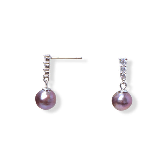 Blueberry Pearl Sterling Silver Earrings by NINEMOO – product view 4