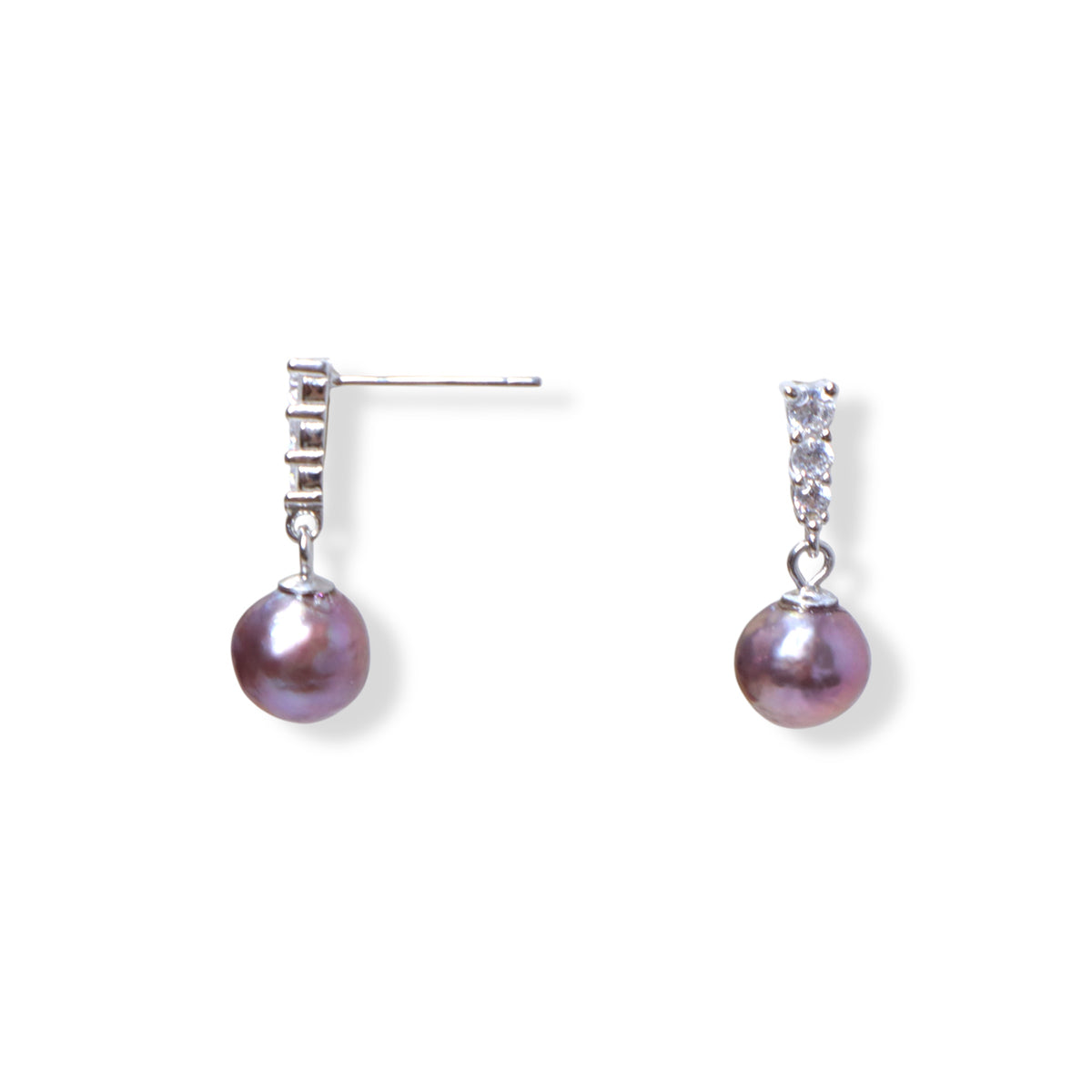 Blueberry Pearl Sterling Silver Earrings by NINEMOO – product view 4