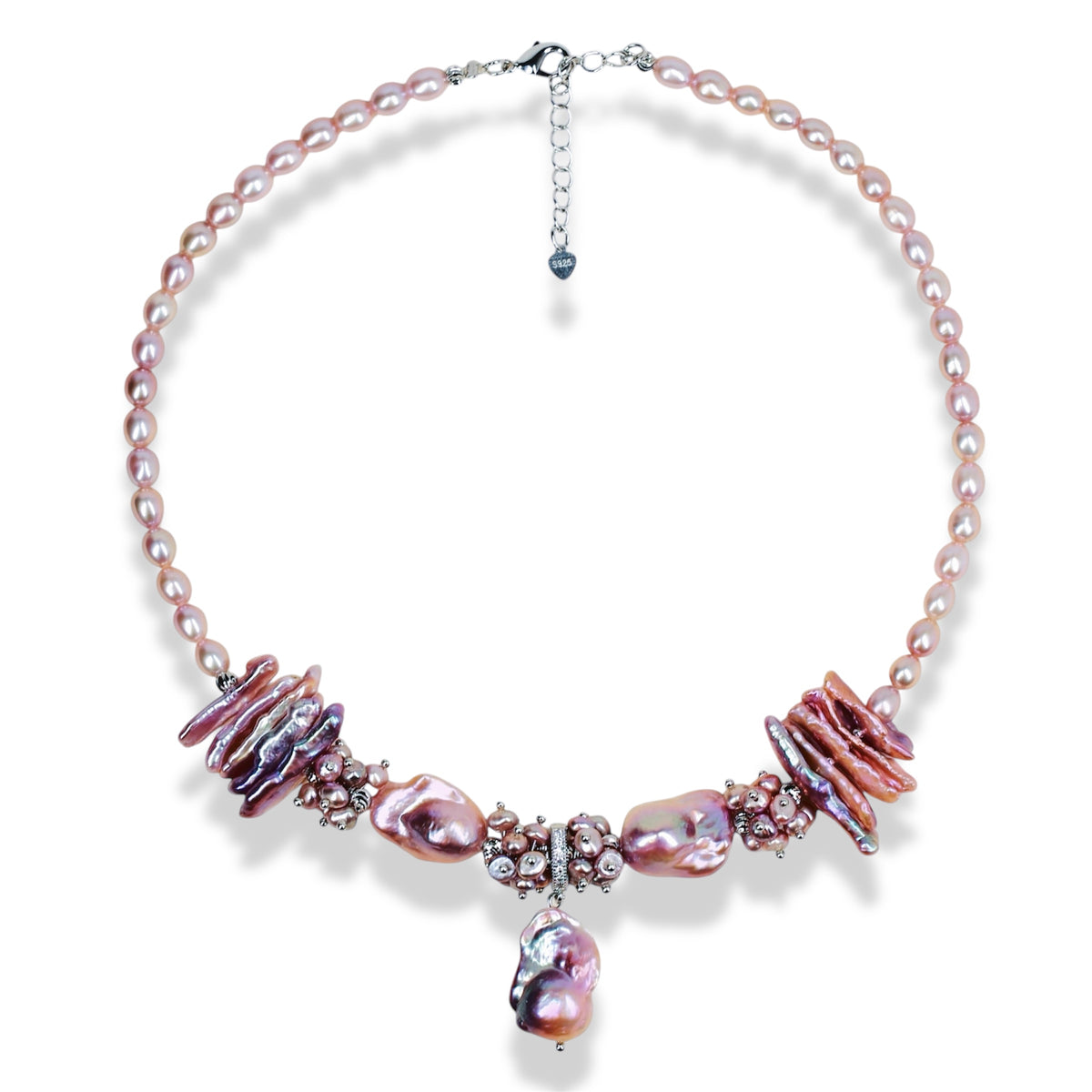 Blush Bloom Pearl Necklace by NINEMOO – product image