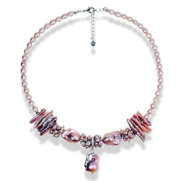 Blush Bloom Pearl Necklace by NINEMOO – product image