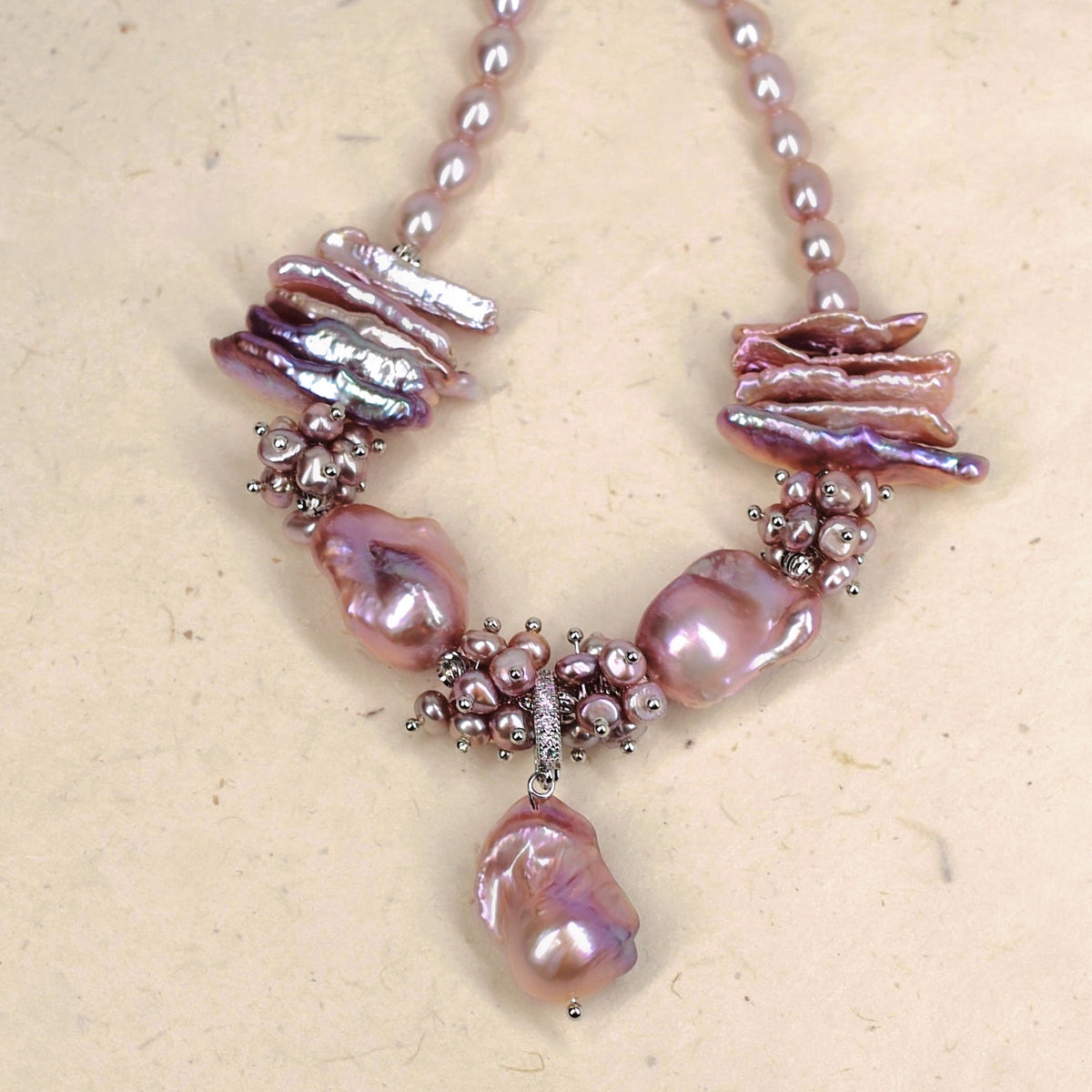 Blush Bloom Pearl Necklace by NINEMOO – product view 4