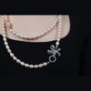 Blush Butterfly Freshwater Pink Pearl Long Necklace by NINEMOO – product view 4