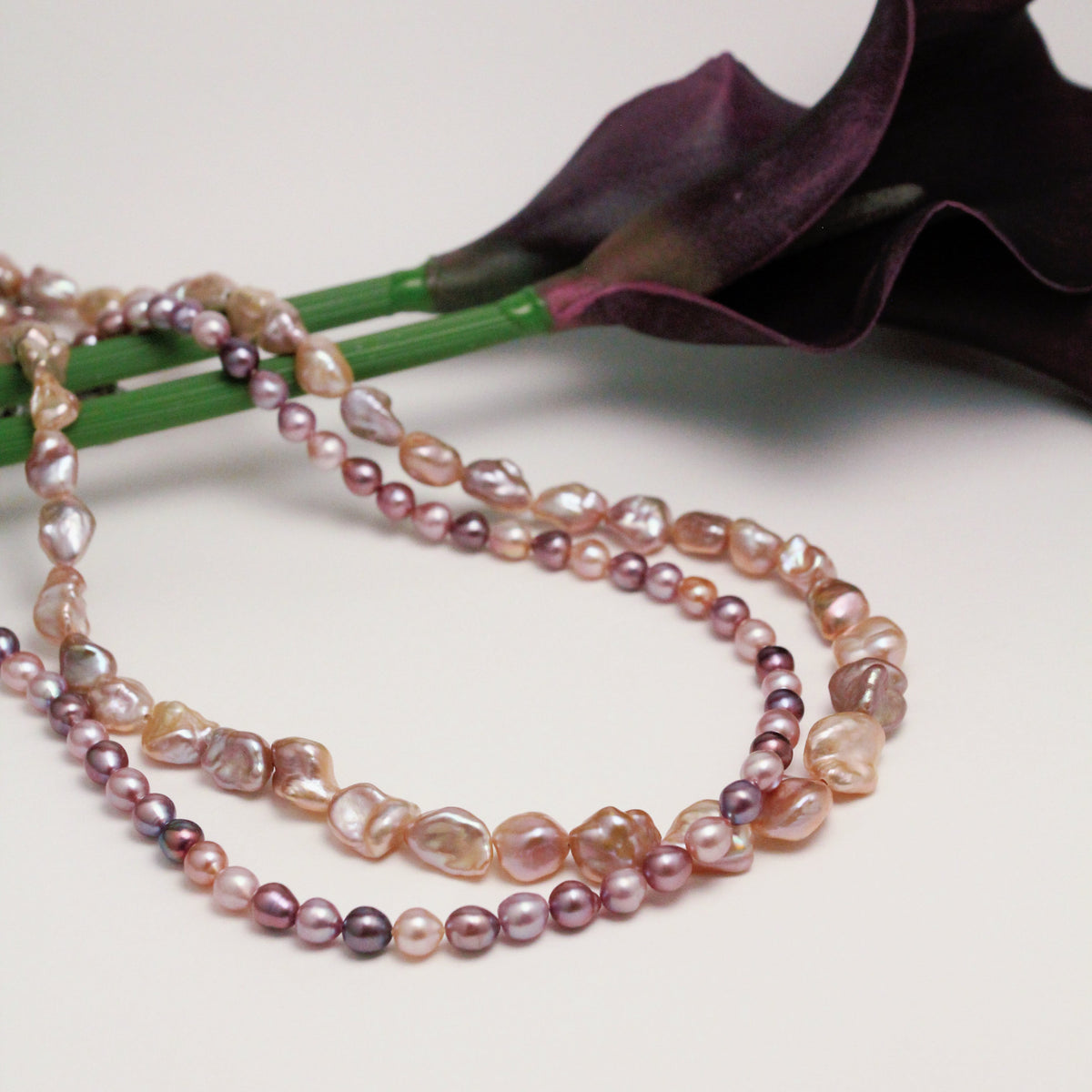 Blush Keshi Pearl Necklace by NINEMOO – alternate view