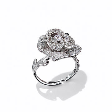 Camellia flower ring front view