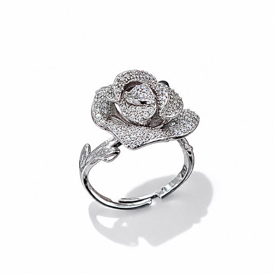 Camellia flower ring front view