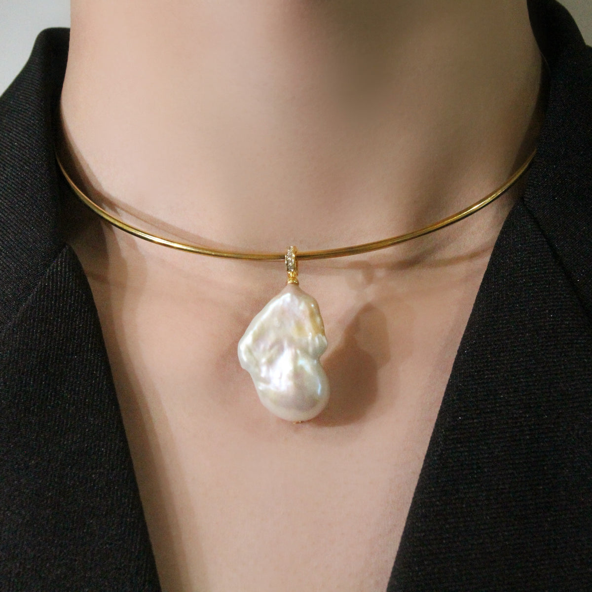 Celeste Pearl Collar Necklace by NINEMOO – alternate view