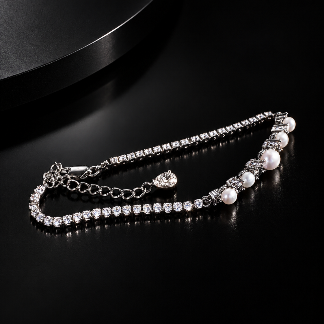 Celeste Pearl Tennis Bracelet by NINEMOO – alternate view