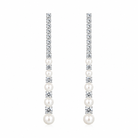 Celeste Pearl Tennis Earrings by NINEMOO – product image