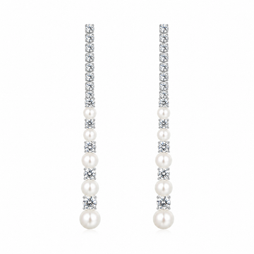 Celeste Pearl Tennis Earrings by NINEMOO – product image