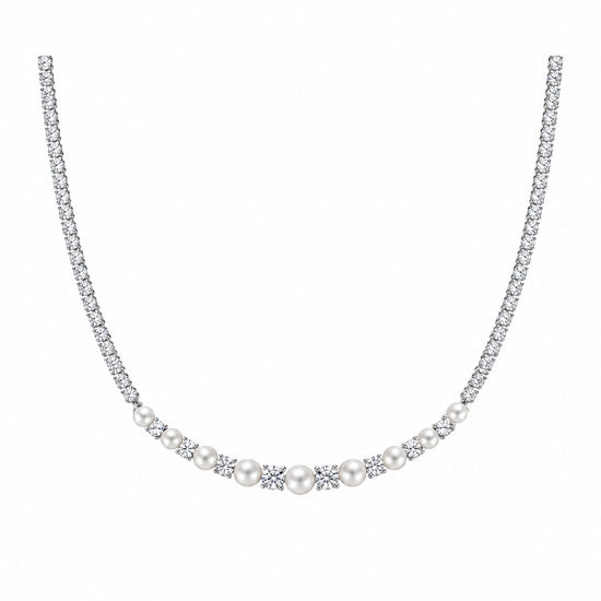 Celeste Pearl Tennis Necklace by NINEMOO – product image