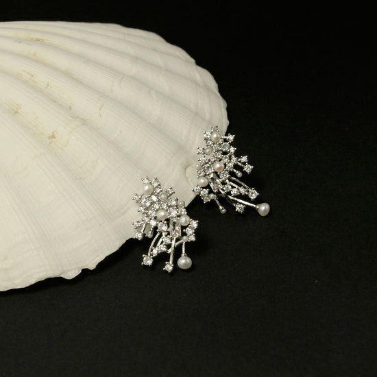 Celeste Radiance Pearl Earrings by NINEMOO – detail view