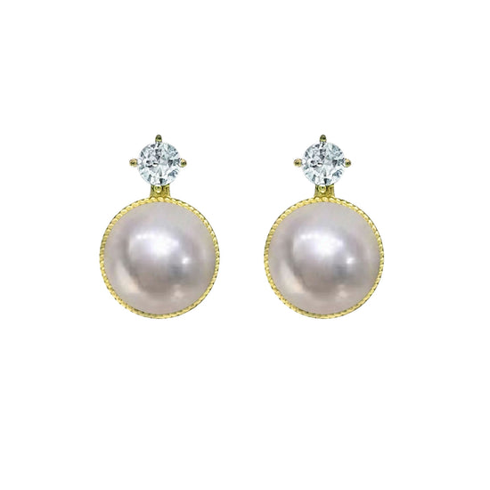 Celestia Zirconia and Pearl Earrings by NINEMOO – product image