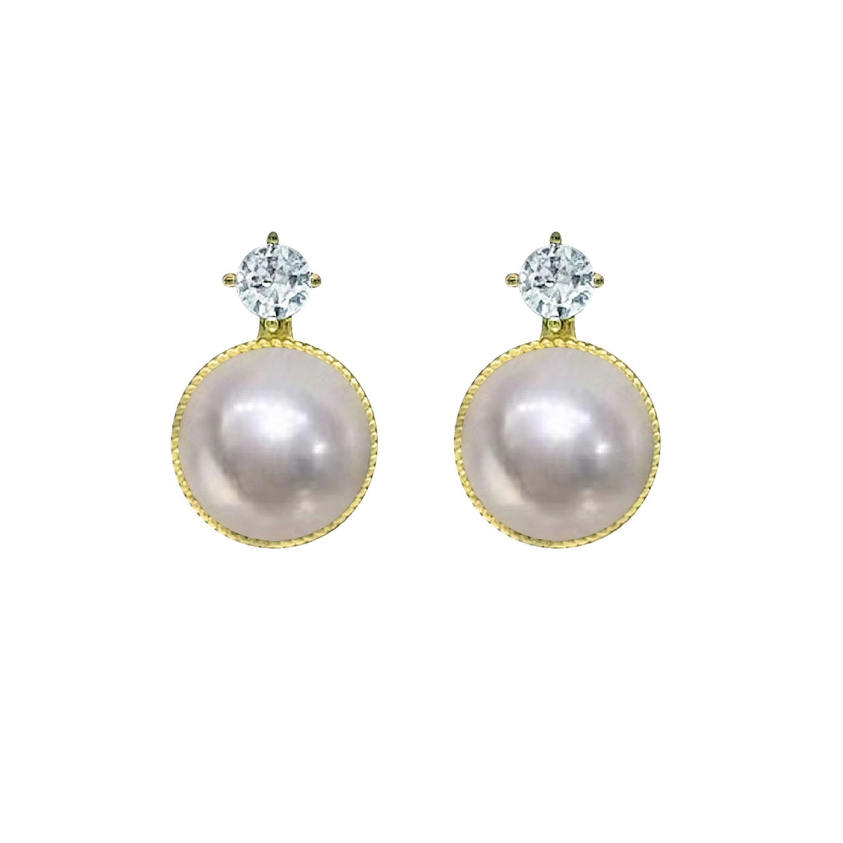 Celestia Zirconia and Pearl Earrings by NINEMOO – product image