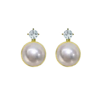 Celestia Zirconia and Pearl Earrings by NINEMOO – product image