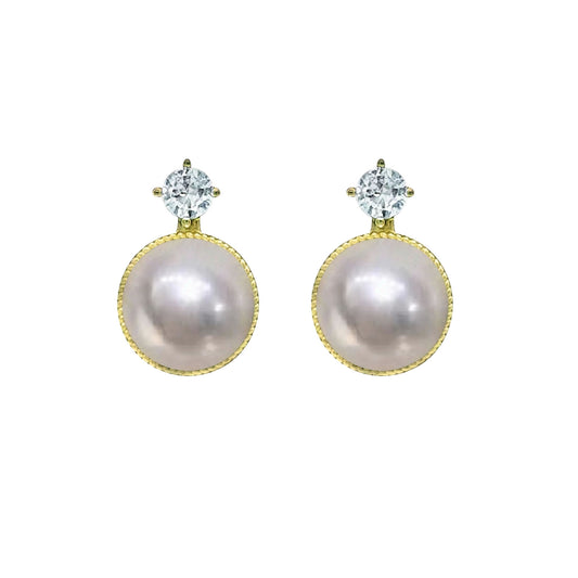 Celestia Zirconia and Pearl Earrings by NINEMOO – product image