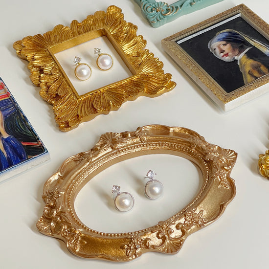 Celestia Zirconia and Pearl Earrings by NINEMOO – alternate view