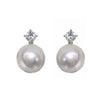 Celestia Zirconia and Pearl Earrings – Silver by NINEMOO – product image