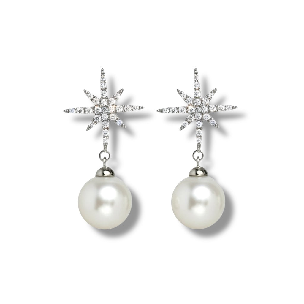 Celestial North Star Pearl Earrings by NINEMOO – product image