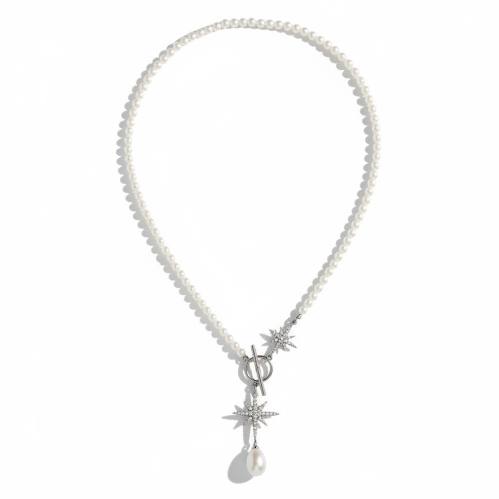 Celestial North Star Pearl Necklace by NINEMOO – product view 6