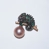Chameleon Whisper Pearl Brooch by NINEMOO – detail view