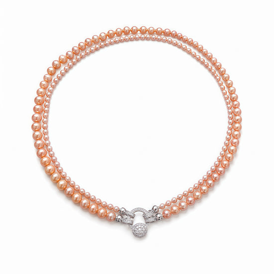 Champagne Camellia Duet Necklace by NINEMOO – product image