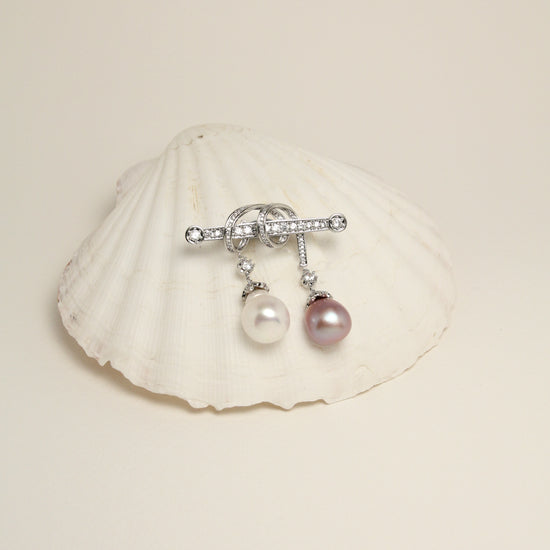 Chatsworth Pearl Brooch – Silver by NINEMOO – alternate view