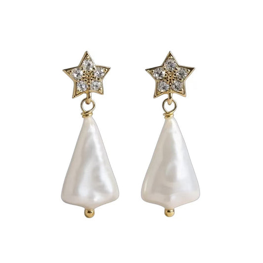 Christmas Tree Starlight Pearl Earrings by NINEMOO – product image