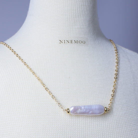 Classic Linear Pearl Necklace by NINEMOO – alternate view
