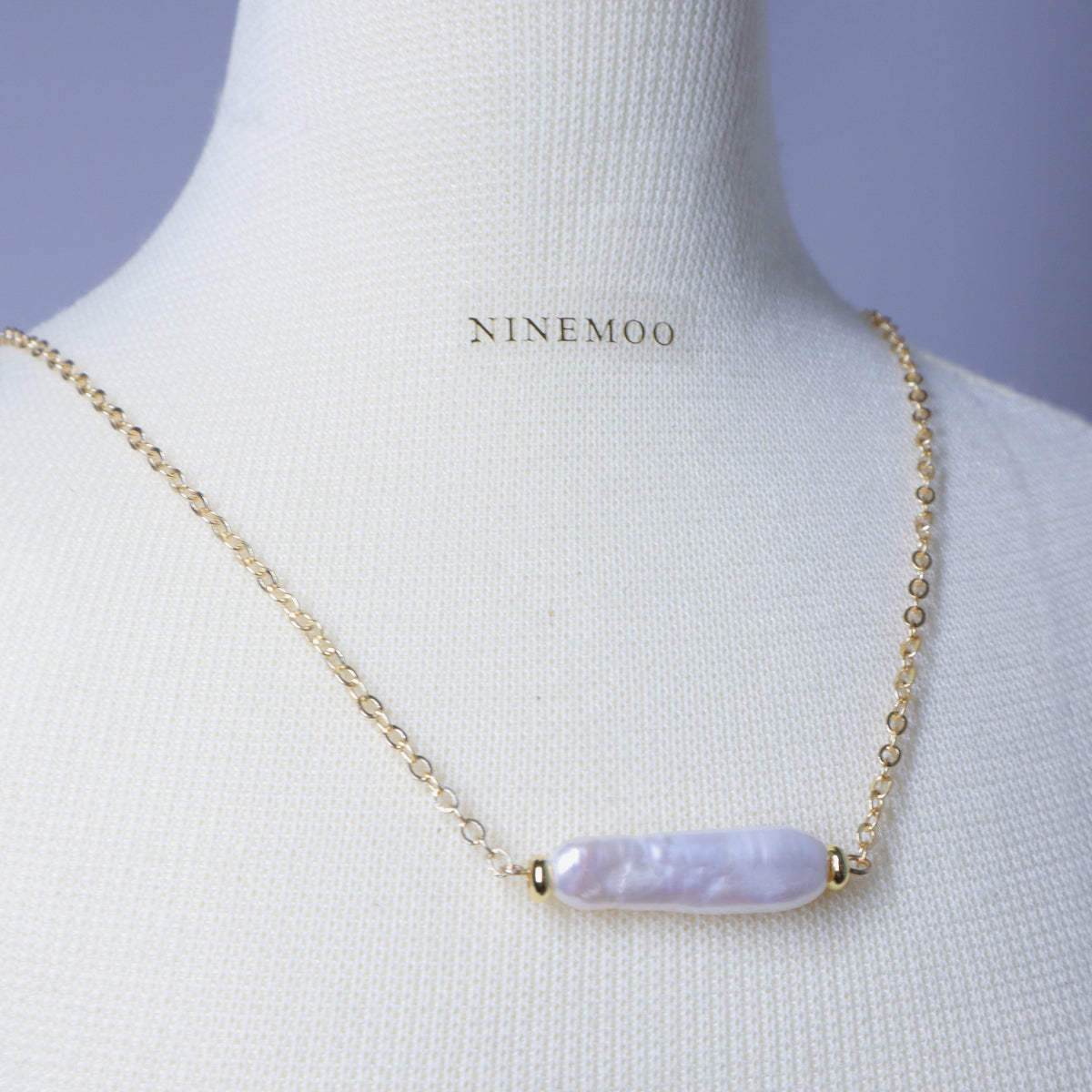 Classic Linear Pearl Necklace by NINEMOO – alternate view