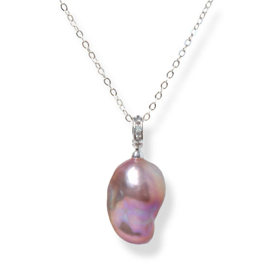 Aurora Pink Baroque Pearl Necklace by NINEMOO – product image