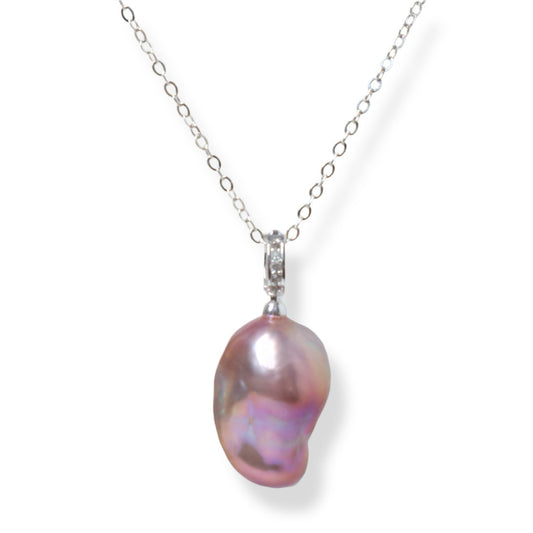Aurora Pink Baroque Pearl Necklace by NINEMOO – product image