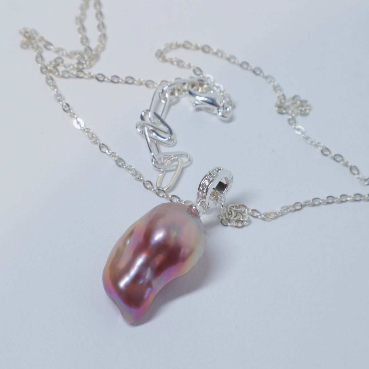 Aurora Pink Baroque Pearl Necklace by NINEMOO – alternate view