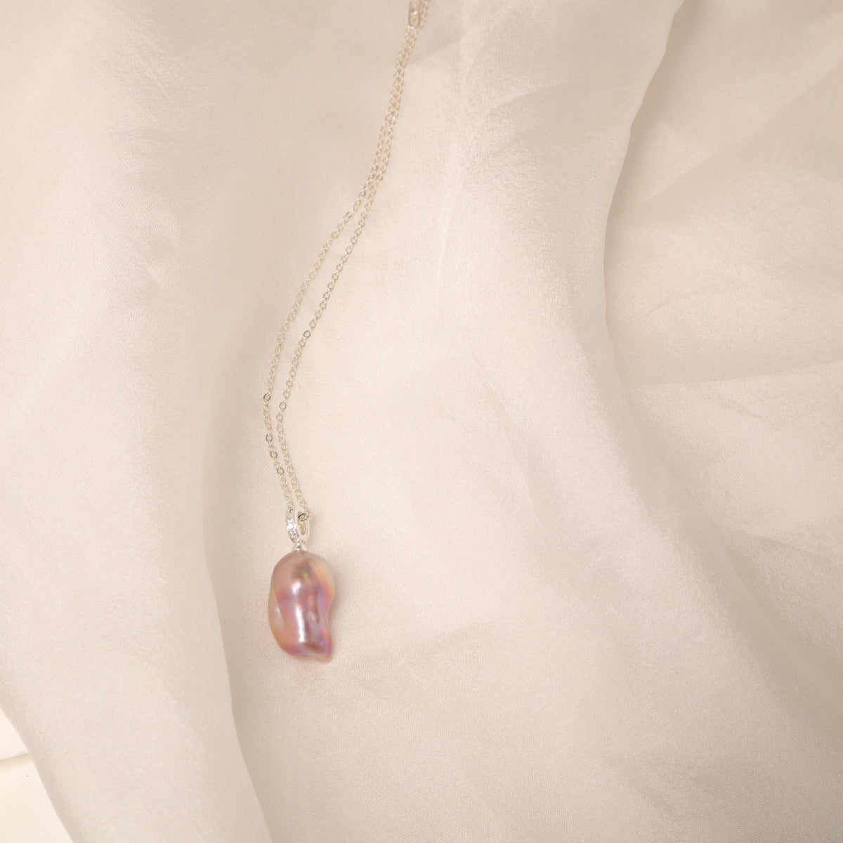 Aurora Pink Baroque Pearl Necklace by NINEMOO – product view 4