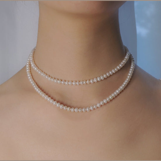 Classic Round 4mm Pearl Necklace by NINEMOO – alternate view