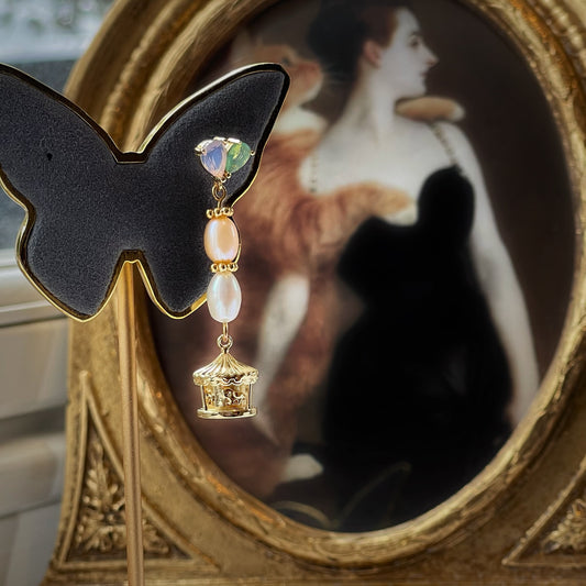 Covent Garden Carousel Earrings by NINEMOO – detail view