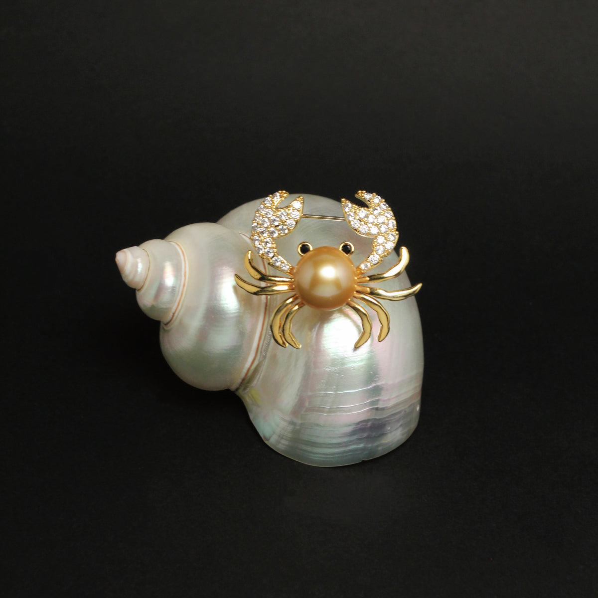 Golden Tide Crab Brooch by NINEMOO – detail view