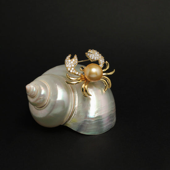 Golden Tide Crab Brooch by NINEMOO – product view 5