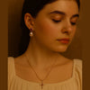 Crimson Grace Pearl Earrings by NINEMOO – detail view