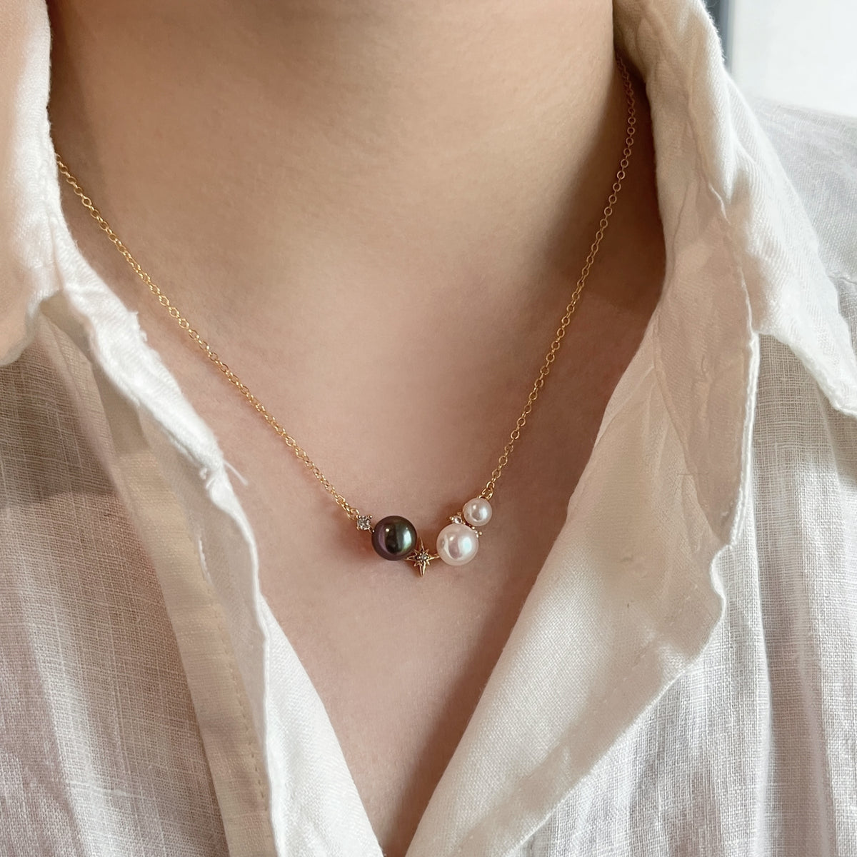 Eclipse Pearl Necklace by NINEMOO – alternate view