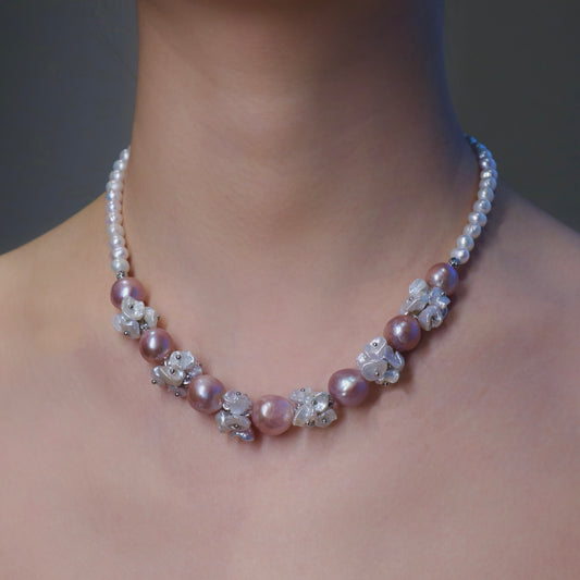 Empress Rose Pearl Necklace by NINEMOO – detail view