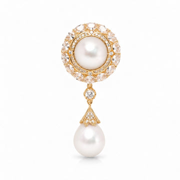 Fleur De Lumière Pearl Drop Brooch by NINEMOO – product image