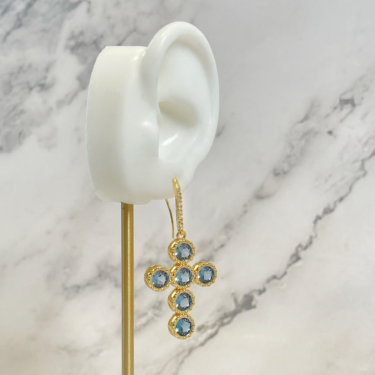 Florentine Elegance Cross Earrings by NINEMOO – product view 5