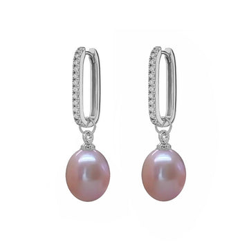 Gleaming Zircon Pearl Earrings by NINEMOO – product image