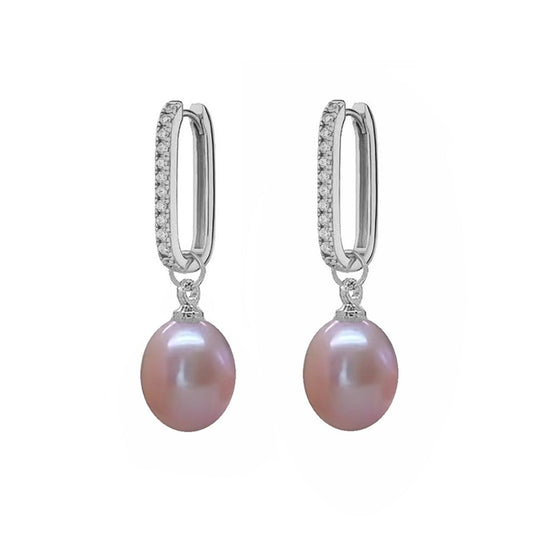 Gleaming Zircon Pearl Earrings by NINEMOO – product image