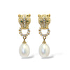 Gold Leopard Pearl Stud Earrings by NINEMOO – product image