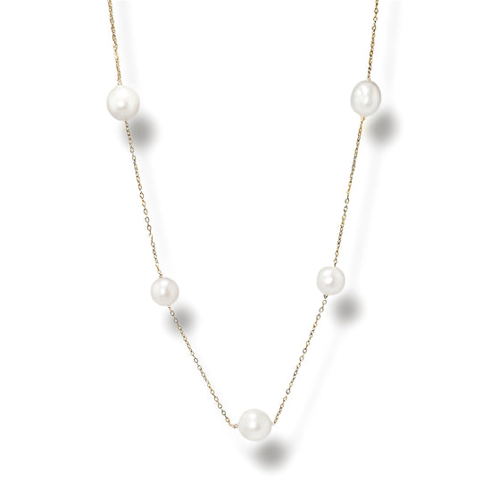 Gold Luminous Pearl Necklace by NINEMOO – product image